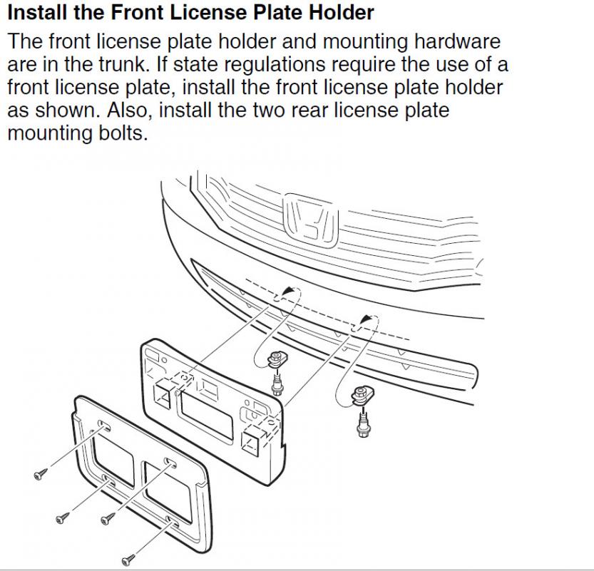 How To Install Front License Plate Bracket Honda Odyssey