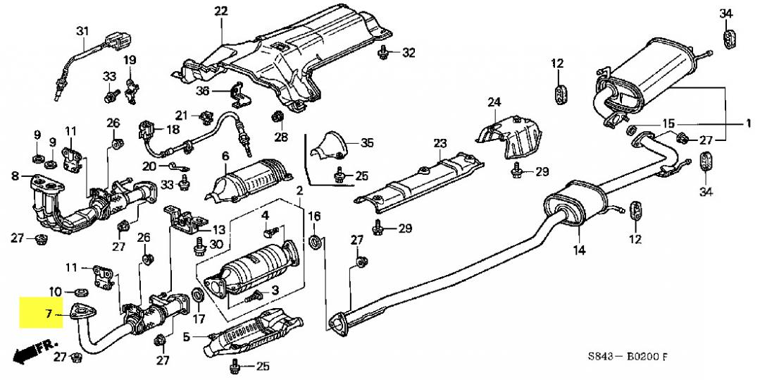 35 1999 Honda Civic Exhaust System Diagram
